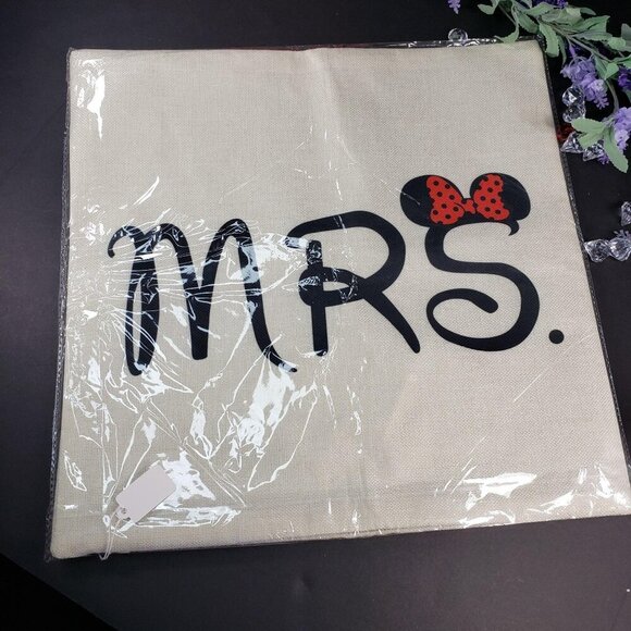 MRS Minnie Mouse Ears Sham Pillowcase Throw Accent Cushion Cover Home Decor - Picture 10 of 13